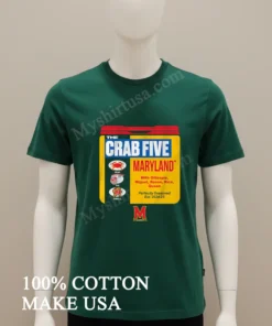 The Crab Five Old Bay Can Maryland Basketball funny america t-shirts