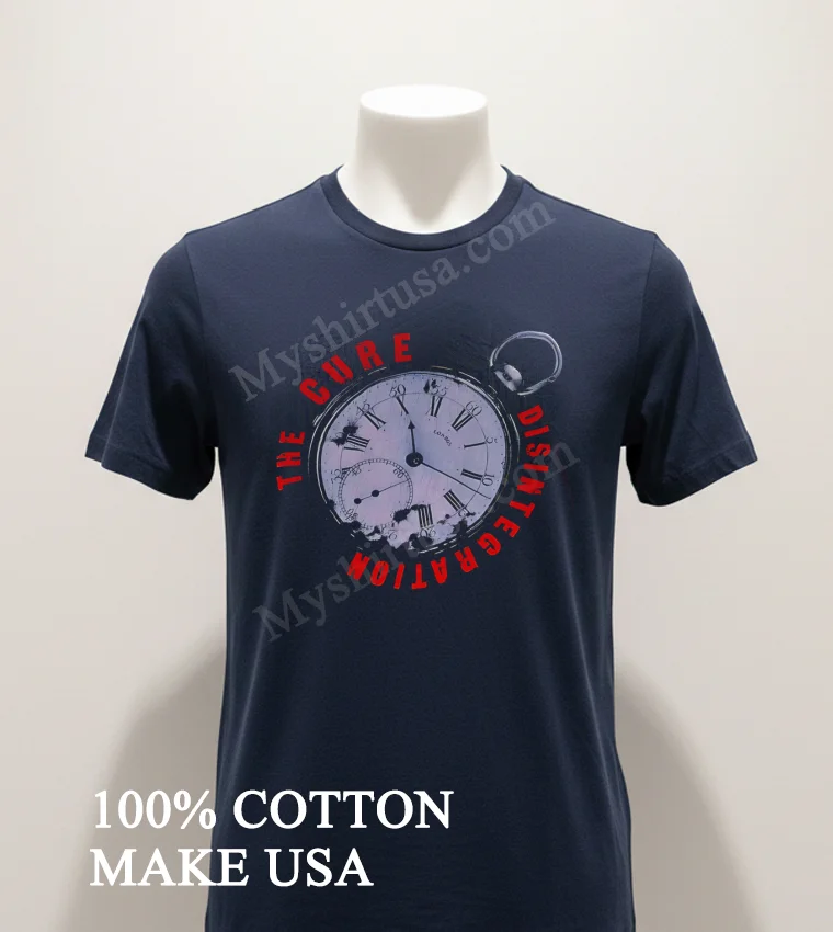 The Cure Disintegration Vintage Pocket Watch Roman Numeral Shirt Navy Shirt 1