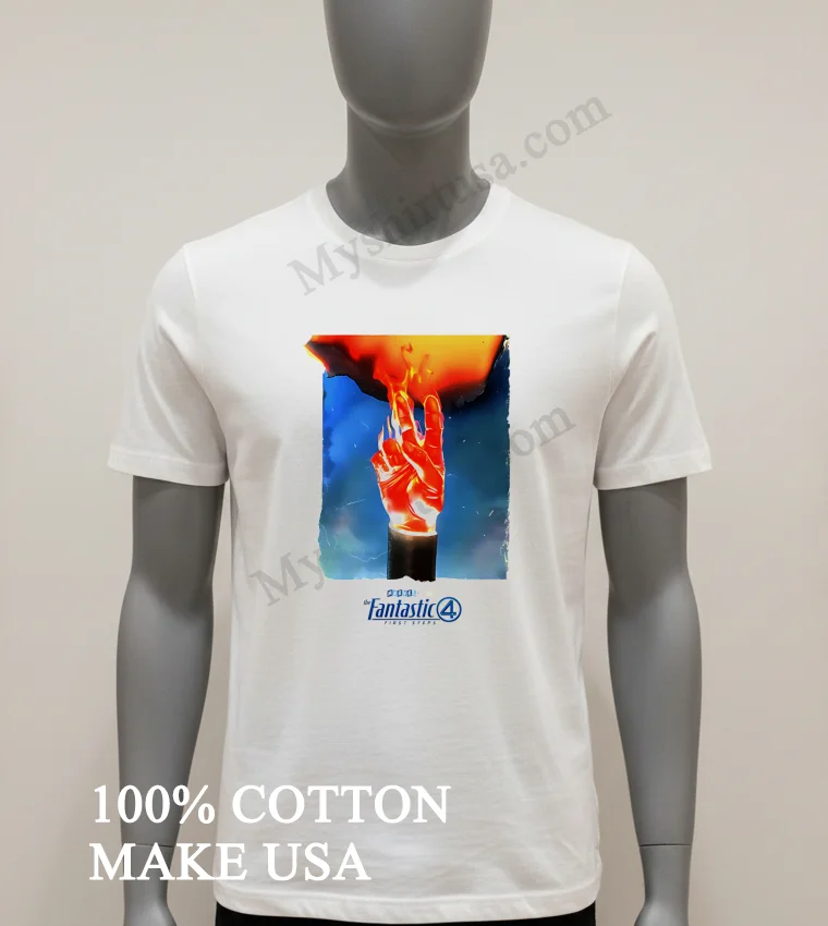 The Fantastic 4 First Steps Human Torch Marvel Studio Shirt White T Shirt 1