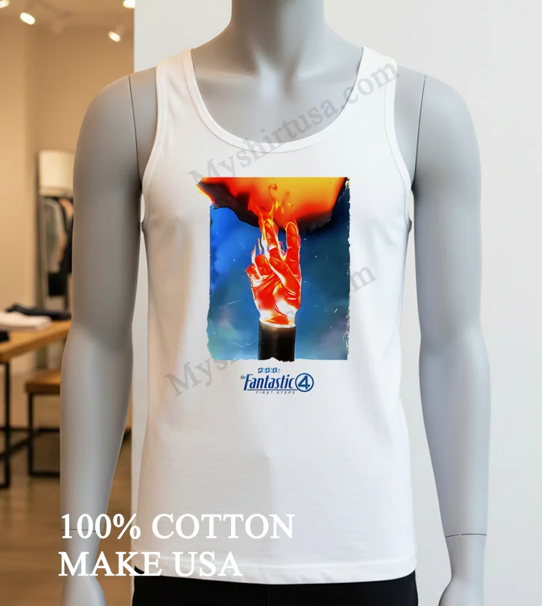 The Fantastic 4 First Steps Human Torch Marvel Studio Shirt White T Shirt 3