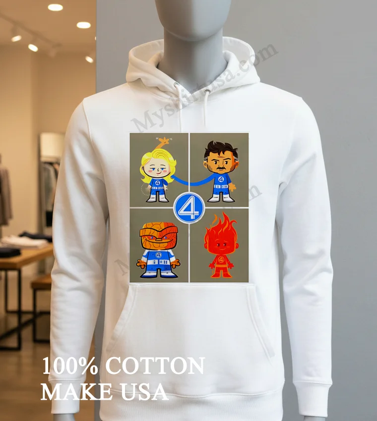 The Fantastic 4 First Steps Marvel Studio Cartoon Graphic Shirt Hoodie Shirt