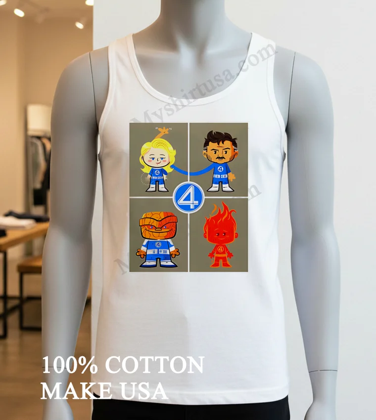 The Fantastic 4 First Steps Marvel Studio Cartoon Graphic funny america t-shirts - white-t-shirt The Fantastic 4 First Steps Marvel Studio Cartoon Graphic Shirt White T Shirt 3