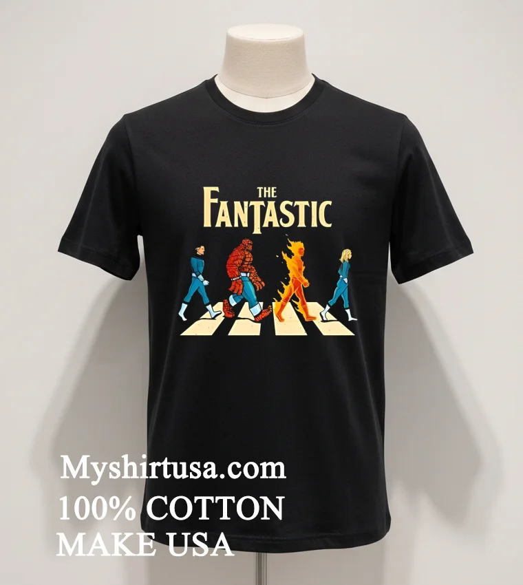 The Fantastic Four Superhero Team Walking Shirt - balck-shirt The Fantastic Four Superhero Team Walking Shirt Balck Shirt 1