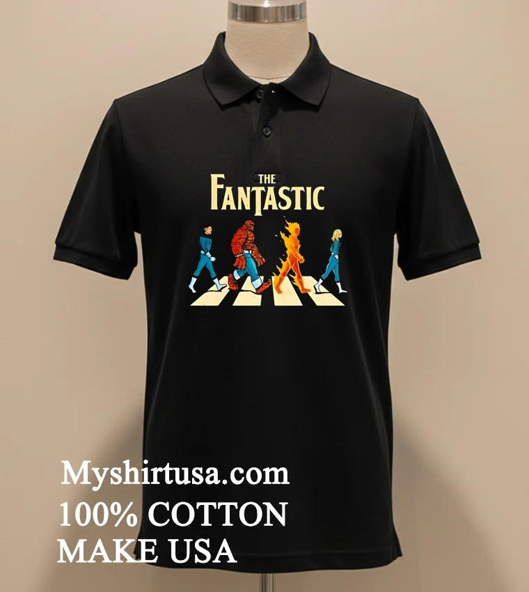 The Fantastic Four Superhero Team Walking Shirt Balck Shirt 2