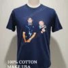 The Garden Statues Hockey Players Holding Trading Cards Graphic Shirt Navy Shirt 2
