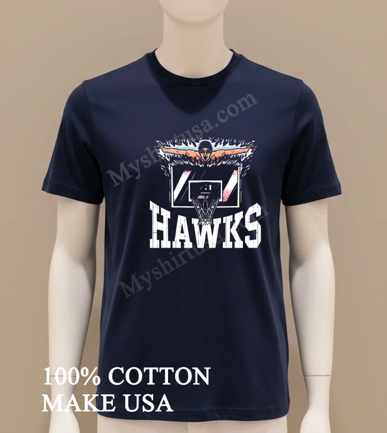The Hawks Nest Basketball Swimmer Graphic funny america t-shirts - navy-shirt The Hawks Nest Basketball Swimmer Graphic Shirt Navy Shirt