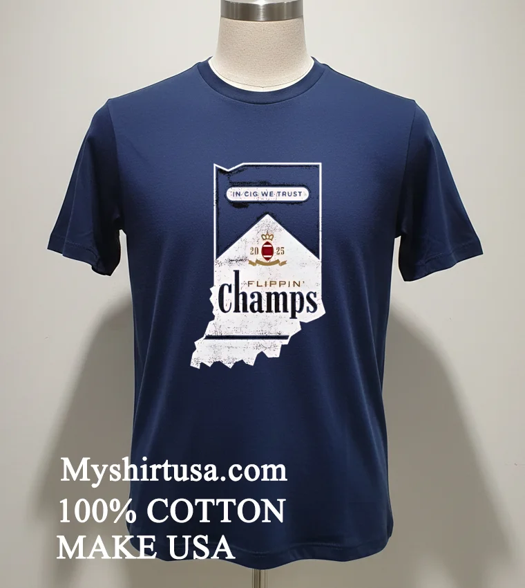 The Hoosiers Are Flippin Champs Map Shirt - navy-shirt The Hoosiers Are Flippin Champs Map Shirt Navy Shirt 1