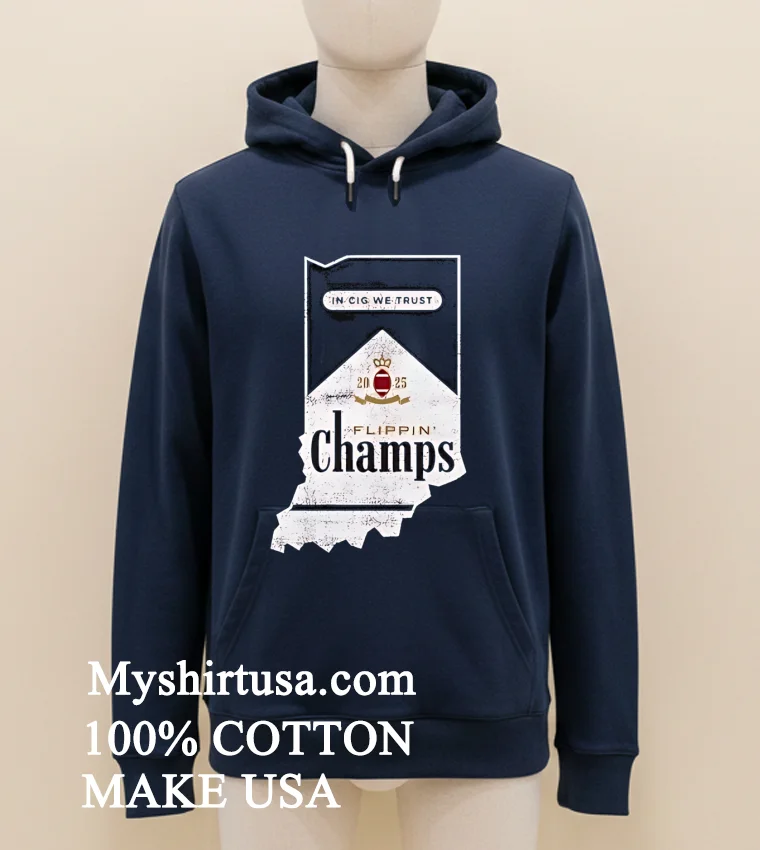 The Hoosiers Are Flippin Champs Map Shirt Navy Shirt 2