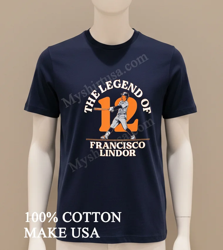 The Legend Of 12 Francisco Lindor New York Mets Shirt Navy Shirt