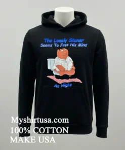 The Lonely Stoner Seems To Free His Mind At Night Cartoon Shirt