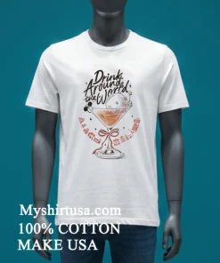 The Lost Bros Drink Around The World Graphic Shirt White T Shirt 4