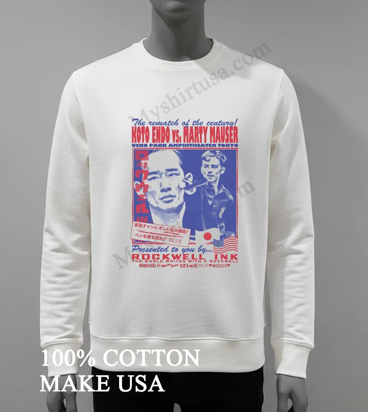 The Rematch Of The Century Koto Endo Vs Marty Mauser Poster funny america t-shirts - white-t-shirt The Rematch Of The Century Koto Endo Vs Marty Mauser Poster Shirt White T Shirt 3