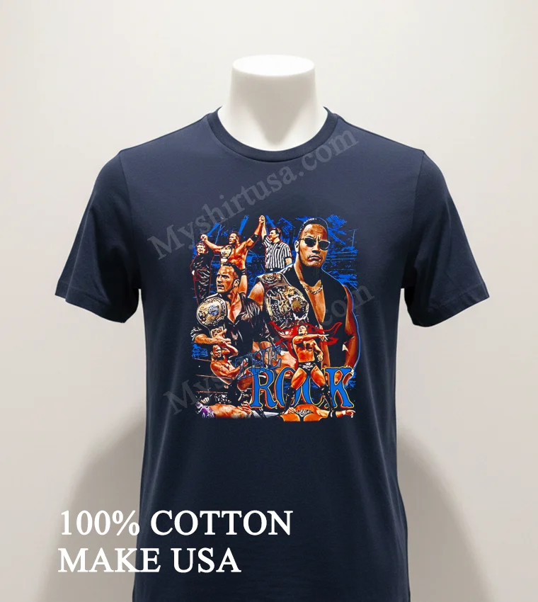 The Rock Dwayne Johnson Wwe Champion Wrestling Collage Vintage funny america t-shirts - navy-shirt The Rock Dwayne Johnson Wwe Champion Wrestling Collage Vintage Shirt Navy Shirt 1