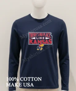 There S No Place Like Kansas University Jayhawk Mascot State Map funny america t-shirts