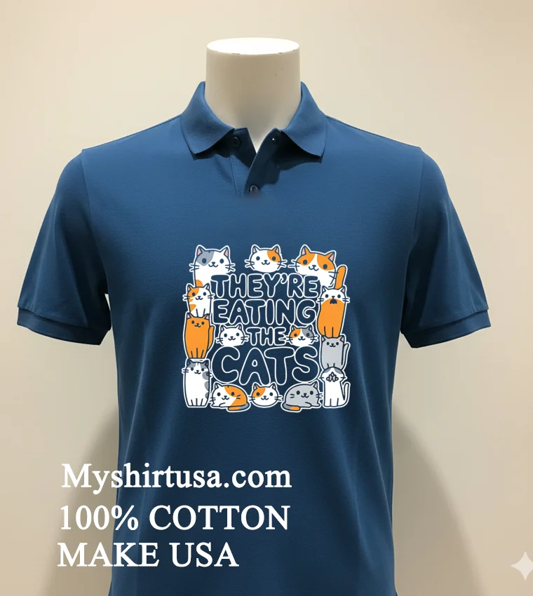 Theyre Eating The Cats Cartoon Shirt Navy Shirt 2