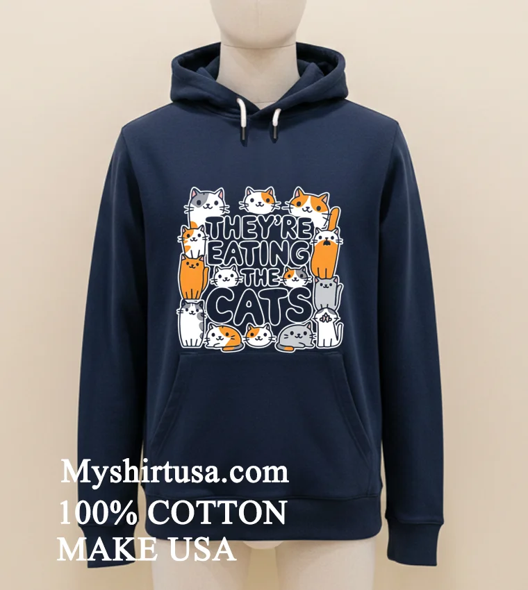 They Re Eating The Cats Cartoon Shirt - navy-shirt Theyre Eating The Cats Cartoon Shirt Navy Shirt 3