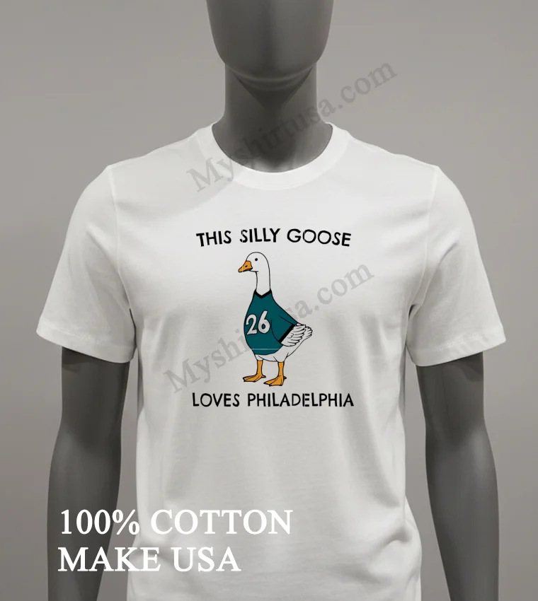 This Silly Goose Loves Philadelphia Eagles Bird Gang Shirt White T Shirt 2