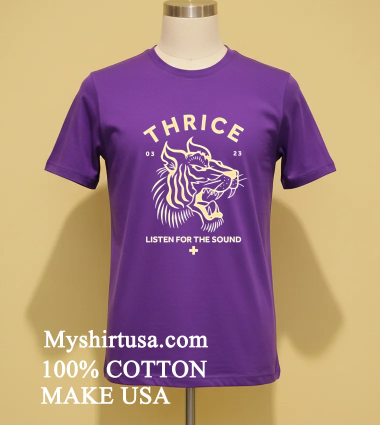Thrice Listen For The Sound Tiger Shirt Purple Shirt