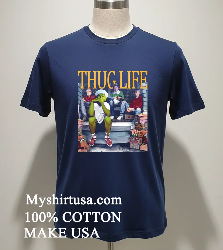 Thug Life Christmas Movies Shirt Navy Shirt 1