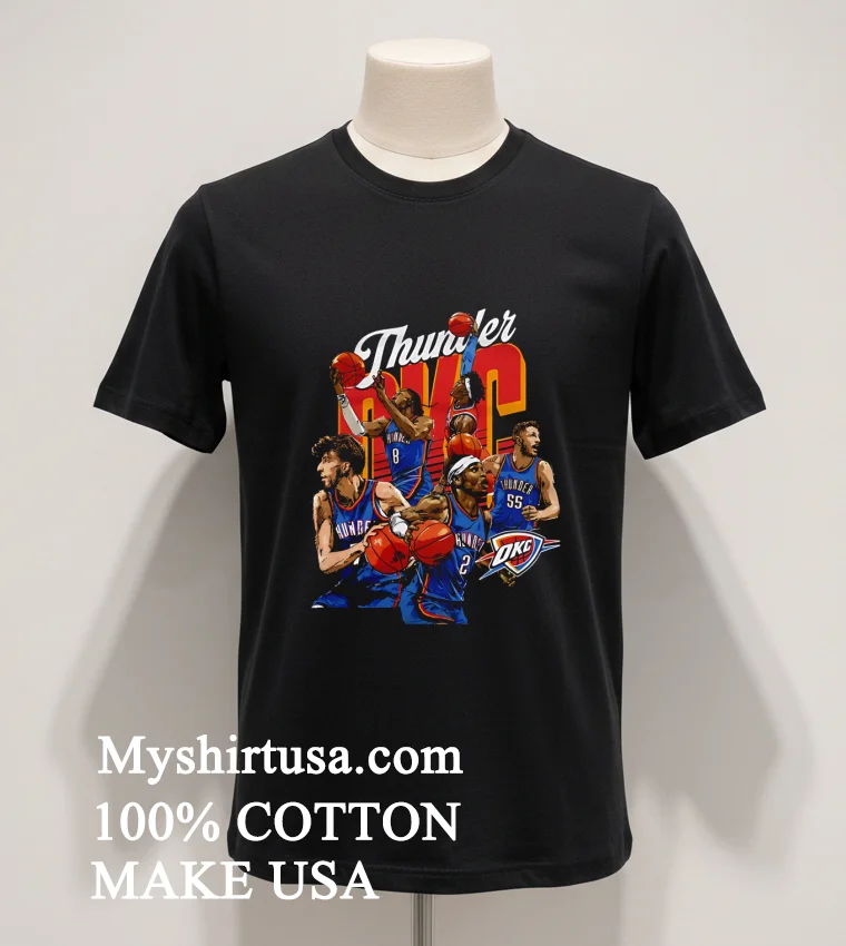 Thunder Up Okc Graphic Team Retro Shirt Balck Shirt