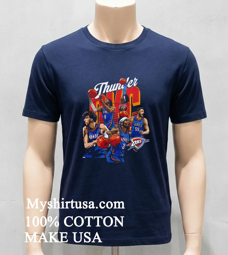Thunder Up Okc Graphic Team Retro Shirt Navy Shirt
