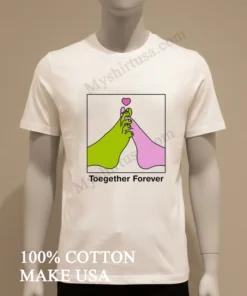 Toegether Forever Green And Pink Feet Interlaced With Heart funny america t-shirts