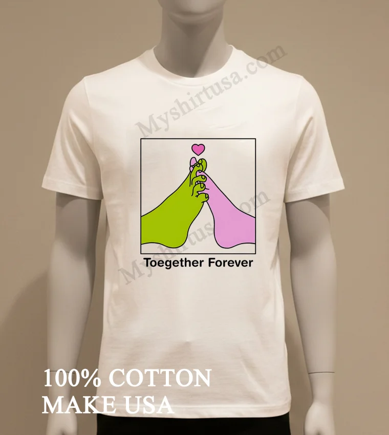 Toegether Forever Green And Pink Feet Interlaced With Heart funny america t-shirts - white-t-shirt Toegether Forever Green And Pink Feet Interlaced With Heart Shirt White T Shirt 1