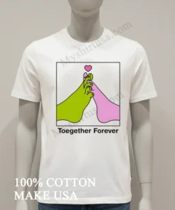 Toegether Forever Green And Pink Feet Interlaced With Heart funny america t-shirts