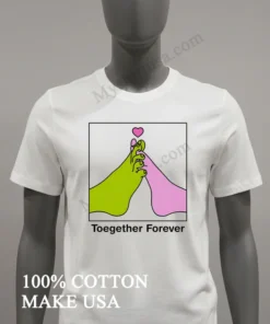 Toegether Forever Green And Pink Feet Interlaced With Heart funny america t-shirts
