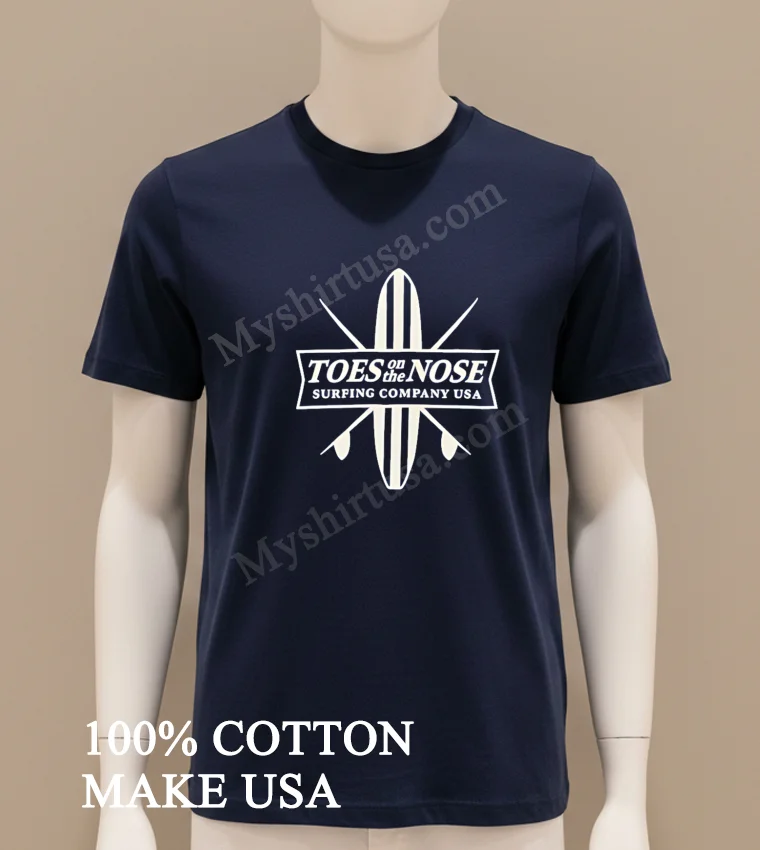 Toes On The Nose Surfing Company Usa Shirt Navy Shirt