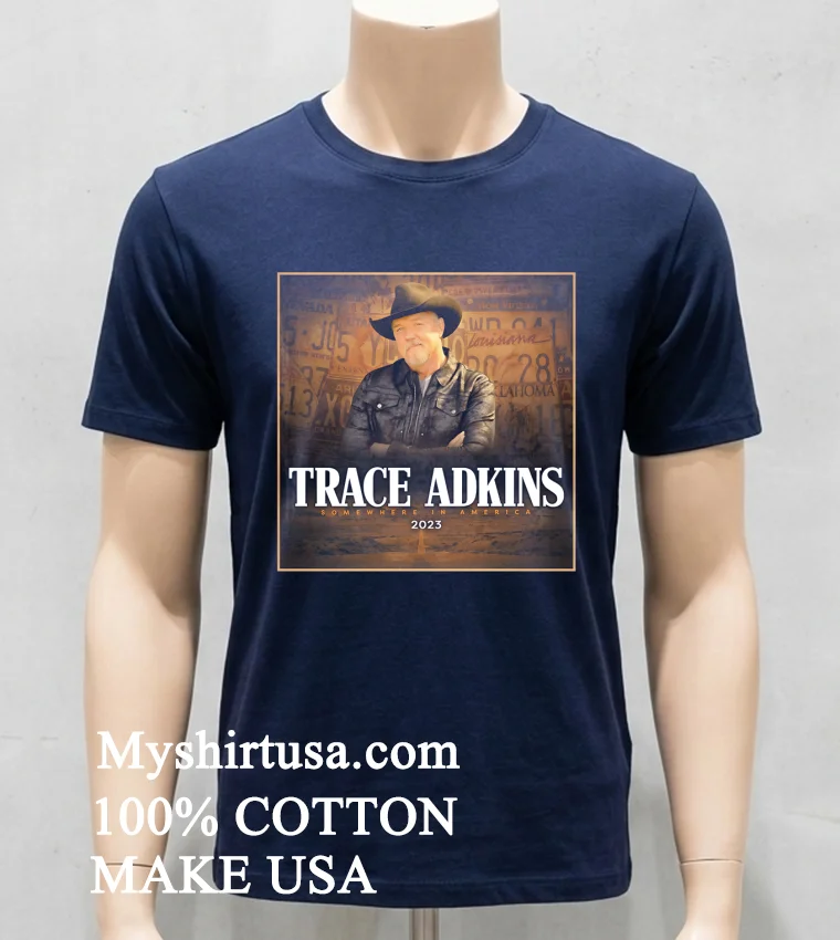 Trace Adkins Somewhere In America Tour Shirt Navy Shirt
