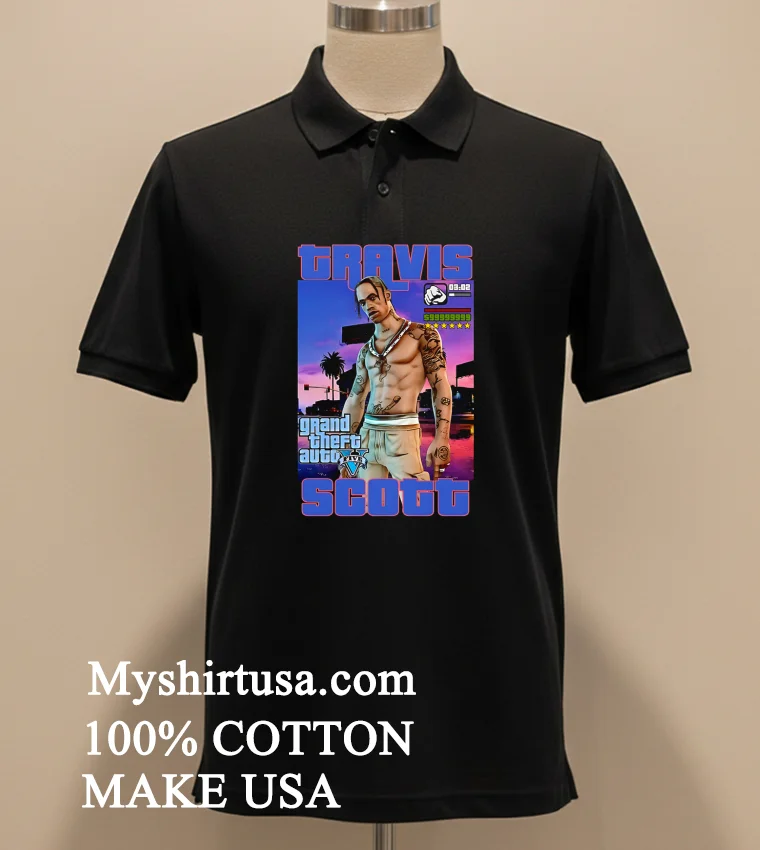Travis Scots Grand Theft Auto V Video Game Style Shirt Balck Shirt