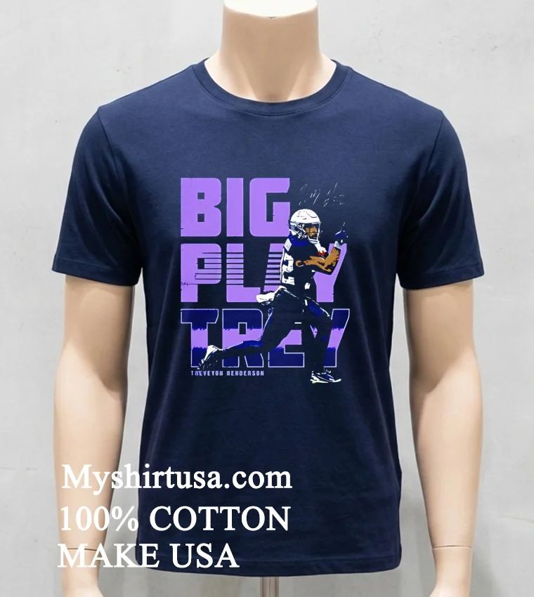 Treveyon Henderson Big Play Trey Shirt - navy-shirt Treveyon Henderson Big Play Trey Shirt Navy Shirt