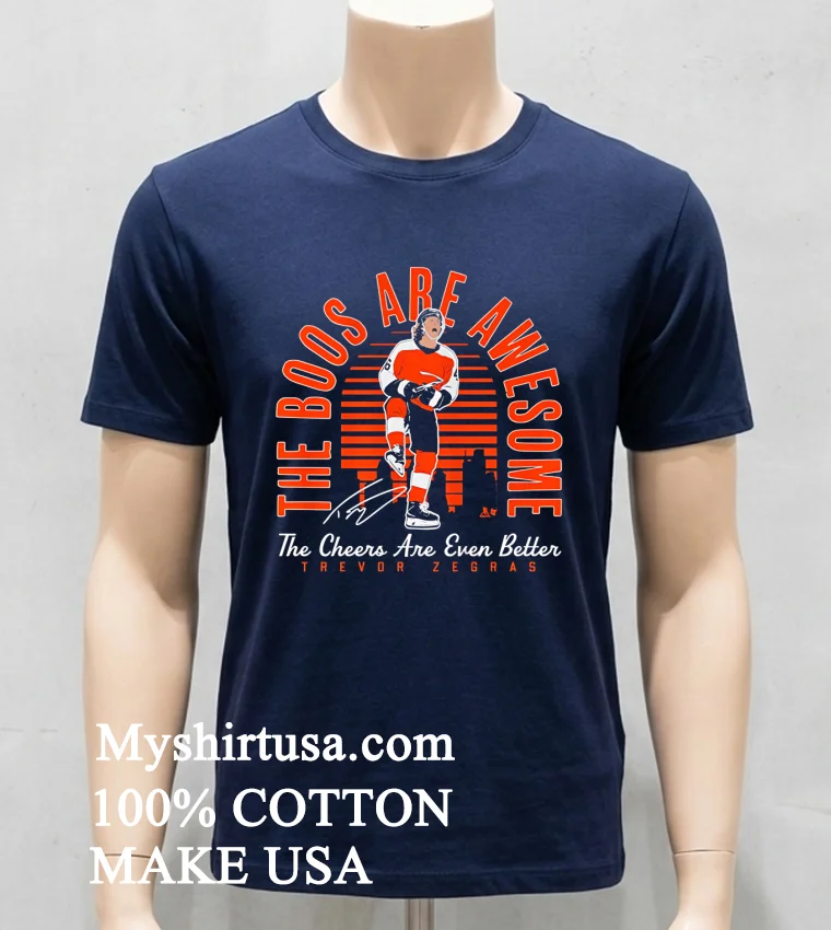 Trevor Zegras The Boos Are Awesome The Cheers Are Even Better Shirt - navy-shirt Trevor Zegras The Boos Are Awesome The Cheers Are Even Better Shirt Navy Shirt