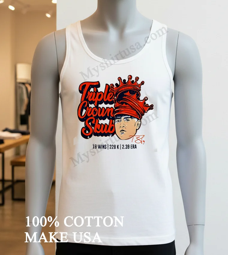 Triple Crown Skubal Detroit Tigers Tarik Skubal Pitcher Stats Shirt White T Shirt 3