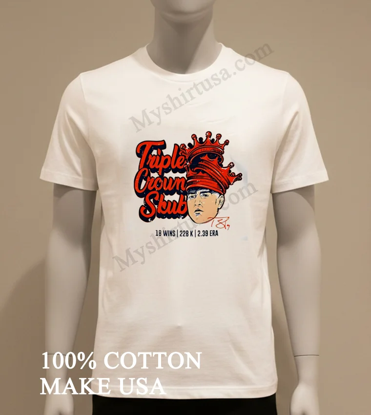 Triple Crown Skubal Detroit Tigers Tarik Skubal Pitcher Stats Shirt White T Shirt