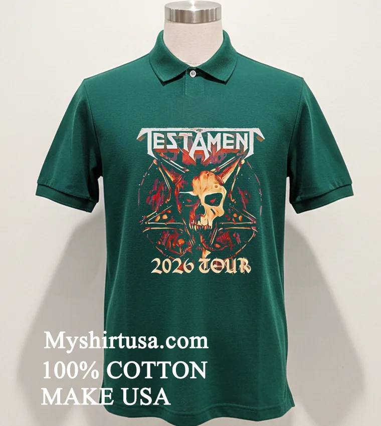 Ttm Testament World 2026 Tour Shirt - green-shirt Ttm Testament World 2026 Tour Shirt Green Shirt
