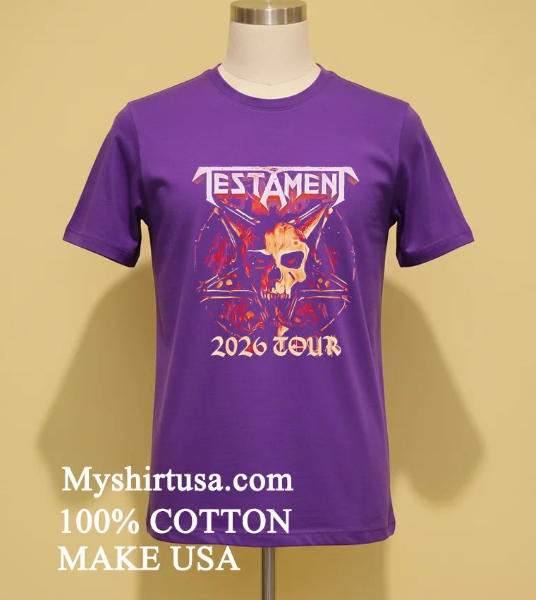 Ttm Testament World 2026 Tour Shirt - purple-shirt Ttm Testament World 2026 Tour Shirt Purple Shirt