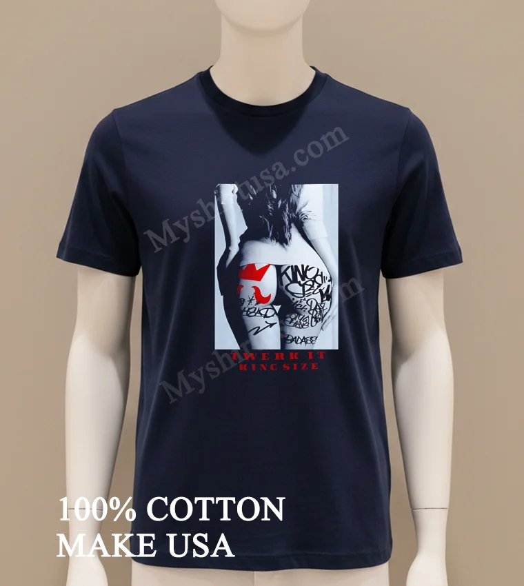 Twerk It King Size Graffiti Art Model Graphic Shirt Navy Shirt 2