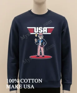 Uncle Sam Usa Fireball Pitcher American Flag funny america t-shirts