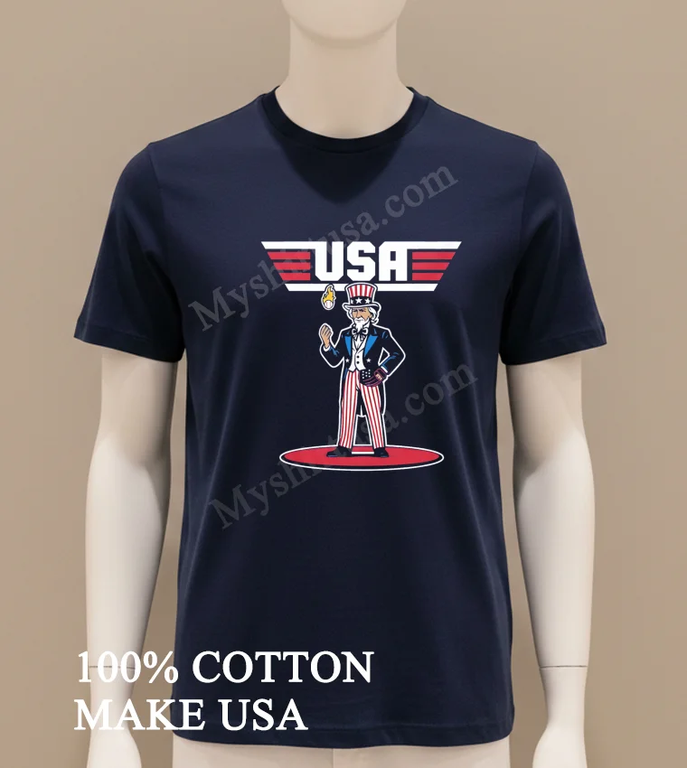 Uncle Sam Usa Fireball Pitcher American Flag Shirt Navy Shirt