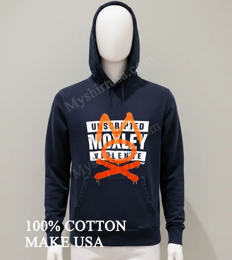 Unscripted Moxley Violence Orange Graffiti Mask Logo Graphics funny america t-shirts - balck-shirt Unscripted Moxley Violence Orange Graffiti Mask Logo Graphics Shirt Balck Shirt