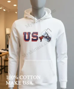 Us Hockey Player Scoring Goal Graphic funny america t-shirts