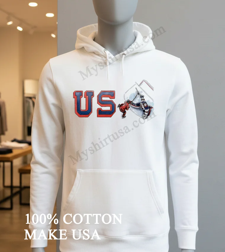 Us Hockey Player Scoring Goal Graphic Shirt Hoodie Shirt