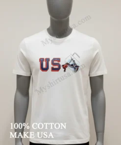 Us Hockey Player Scoring Goal Graphic funny america t-shirts