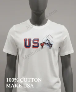 Us Hockey Player Scoring Goal Graphic funny america t-shirts