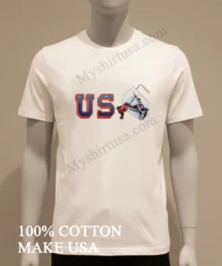 Us Hockey Player Scoring Goal Graphic funny america t-shirts