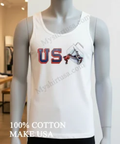 Us Hockey Player Scoring Goal Graphic funny america t-shirts