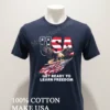 Usa Bald Eagle Flying With American Flag Learn Freedom Shirt Navy Shirt 1