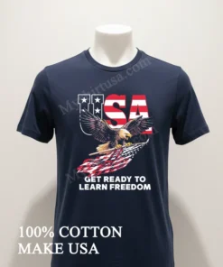 Usa Bald Eagle Flying With American Flag Learn Freedom funny america t-shirts